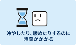 冷やしたり、暖めたりするのに時間がかかる